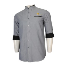 KI107 Design Men's Sleeve Chef Uniform Contrast Sleeve 65% Cotton 35% Poly CVC Oxford Textile Singapore Chef Uniform Manufacturer   half sleeve chef coat KI107 Design Men's Sleeve Chef Uniform Contrast Sleeve 65% Cotton 35% Poly CVC Oxford Textile Singapore Chef Uniform Manufacturer   half sleeve chef coat